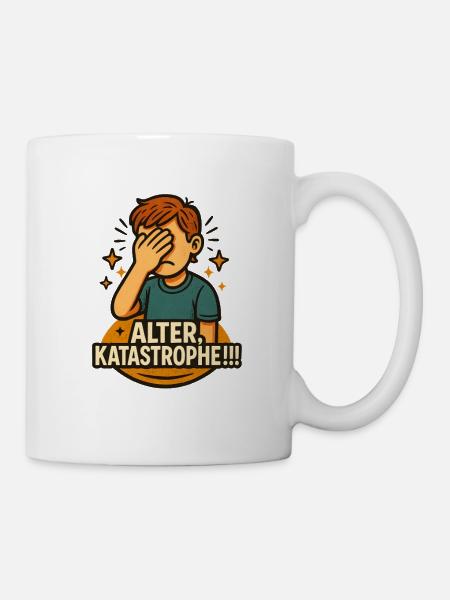 Alter Katastrophe Lustiger Spruch Fun Meme - Tasse - Weiß