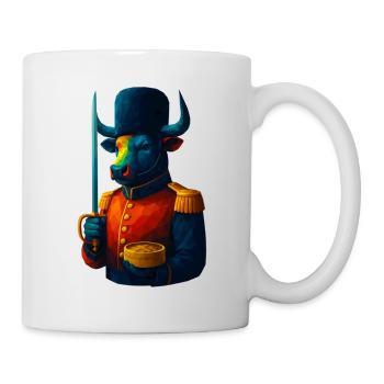 WPAP Style Animals - Bull in Uniform with Sabre - Mug - white - Right