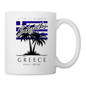 Souvenir de voyage du drapeau des palmiers de Zakynthos - Mug blanc - blanc - Droite