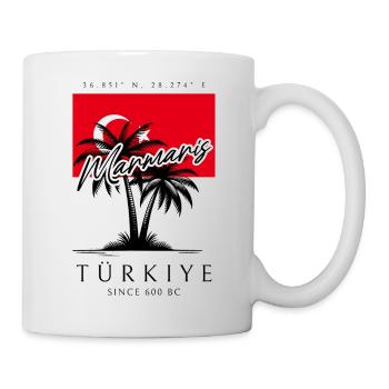 Palmiers de Marmaris Drapeau Souvenir de voyage - Mug blanc - blanc - Droite