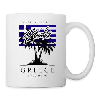 Rhodos Palmen Flagge Reise Souvenir - Tasse - Weiß - Rechts