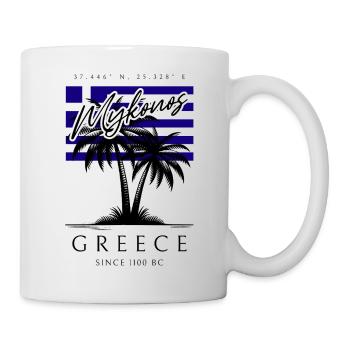 Mykonos Palm Trees Flag Travel Souvenir - Mug - white - Right