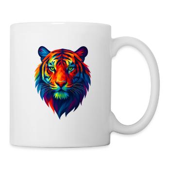WPAP Polygon Style Animals - Tiger Portrait - Mug - white - Right