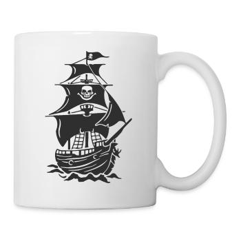Haunted Pirate Ship Silhouette - Mug - white - Right