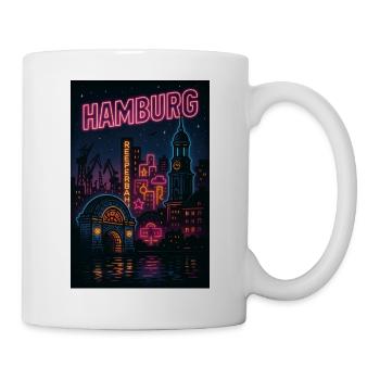 Hamburg Nightlife Reeperbahn Neon Leutschrift - Mug - white - Right