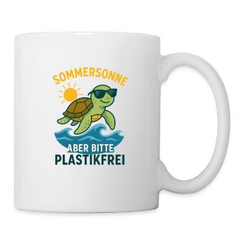 Sommersonne - aber bitte Plastikfrei - Tasse - Weiß - Rechts