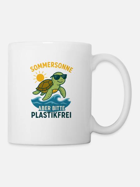 Sommersonne - aber bitte Plastikfrei - Tasse - Weiß