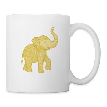goldener mandala Elefant - Tasse - Weiß - Rechts