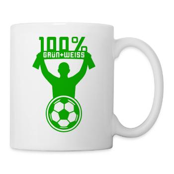 Grün Weiss Fussball - Tasse - Weiß - Rechts