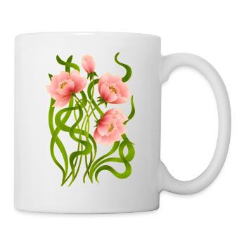 Blumen - Tasse - Weiß - Rechts