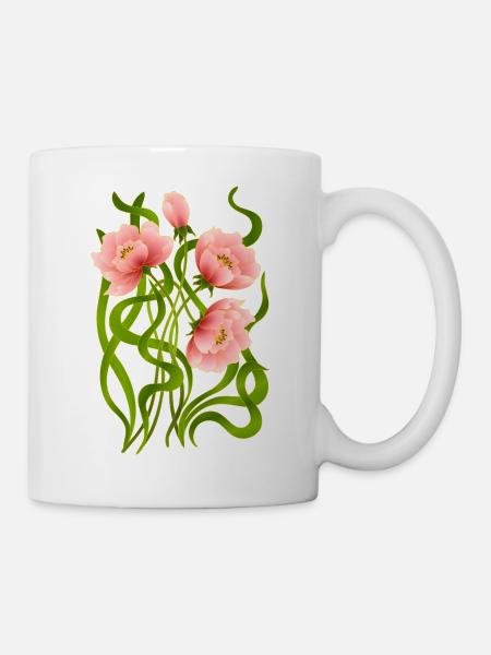 Blumen - Tasse - Weiß