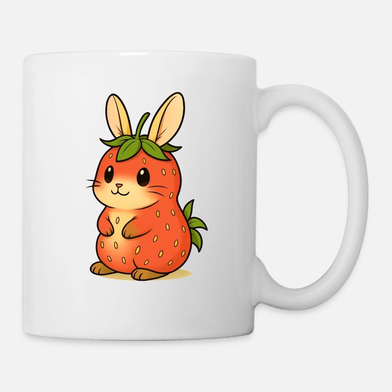 Strawberry Bunny - Cuddly, Cuddly, Fruity, Sweet - Mug - white