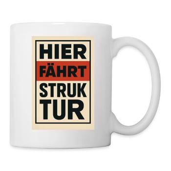 Hier fährt Struktur 1930er Plakat - Tasse - Weiß - Rechts