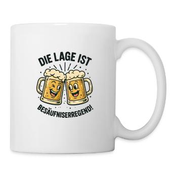 Die Lage Ist Besäufniserregend Bier Party - Tasse - Weiß - Rechts