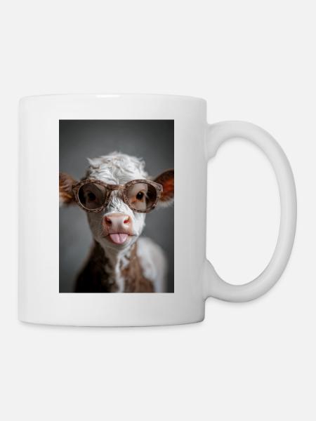 Cooles Kalb mit Attitüde - Tasse - Weiß