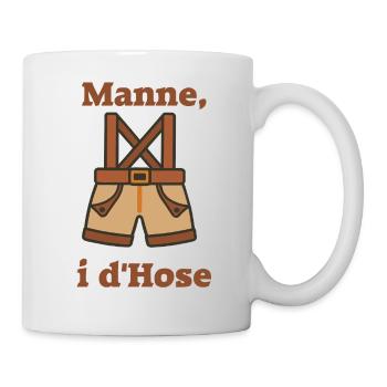 Schwinger Manne i d Hose Schwingerhose - Tasse - Weiß - Rechts