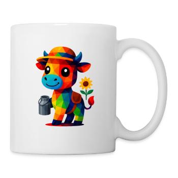 WPAP Polygon Kawaii Style Animal Baby Cow Milk Jug - Mug - white - Right