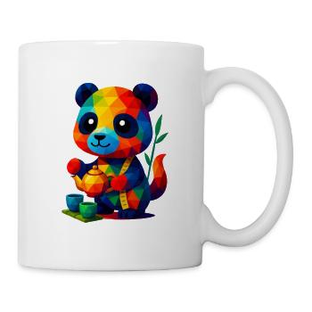 WPAP Polygon Kawaii Style Animals Baby Panda Teacup - Mug - white - Right