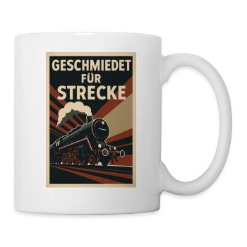 Eisenbahn geschmiedet für Strecke Güterzug - Tasse - Weiß - Rechts