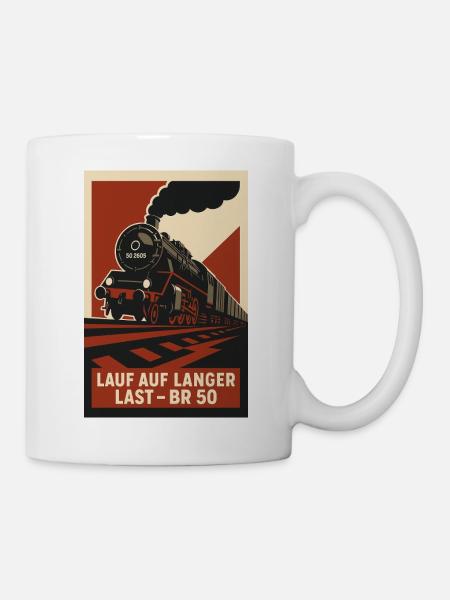 Eisenbahn Lauf auf Langer Last Güterzug - Tasse - Weiß