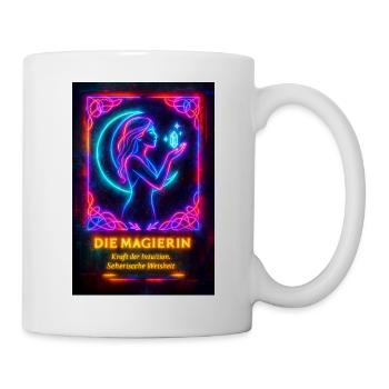 Mystic Cyberpunk Magierin Neon Sci-Fi Streetwear - Tasse - Weiß - Rechts
