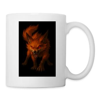 Wütender Fuchs mit leuchtenden Augen - Tasse - Weiß - Rechts