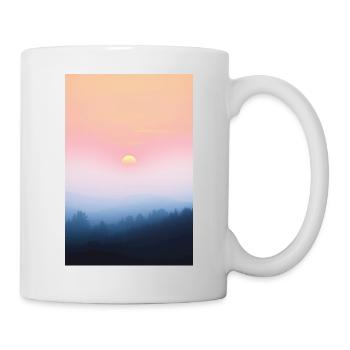 Farbiger Sonnenuntergang im Herbst - Tasse - Weiß - Rechts
