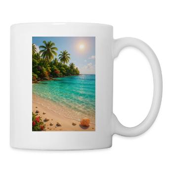 Plage de rêve et ambiance de vacances - Mug blanc - blanc - Droite