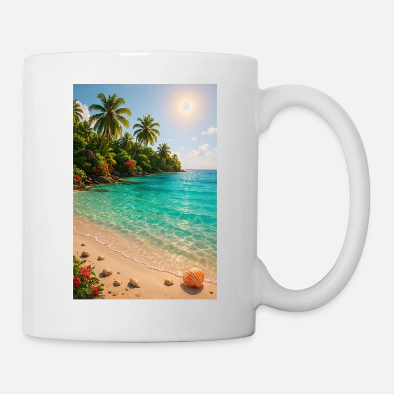 Plage de rêve et ambiance de vacances - Mug blanc - blanc