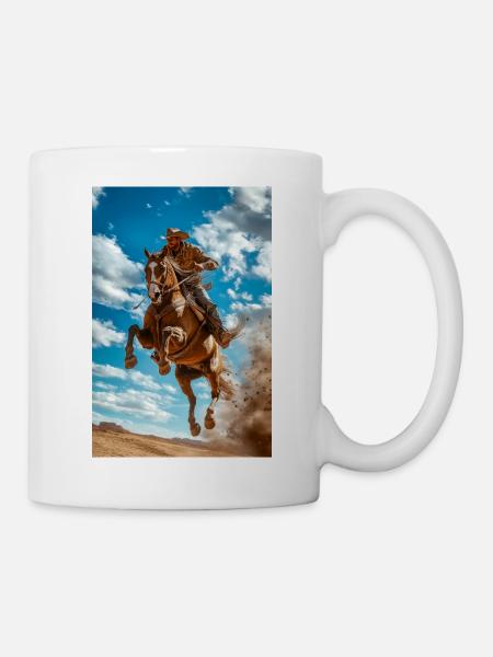 Epischer Cowboy-Sprung - Tasse - Weiß