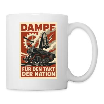 Eisenbahn Dampflok Takt Nation - Tasse - Weiß - Rechts