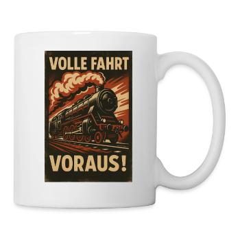 Railway steam locomotive full speed ahead - Mug - white - Right