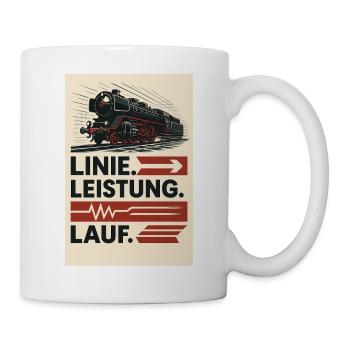 Railway Steam Locomotive Line Performance Run - Mug - white - Right