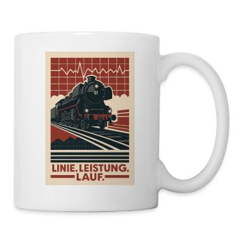 Railway Steam Locomotive Line Performance Run - Mug - white - Right