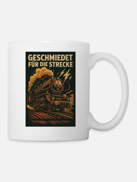 Locomotive à vapeur de chemin de fer forgée pour la voie - Mug blanc - blanc