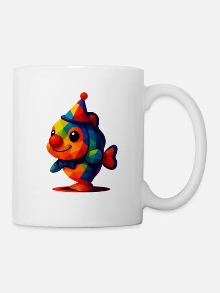 WPAP Polygon Kawaii Style Animaux Bébé Clownfish - Mug blanc - blanc