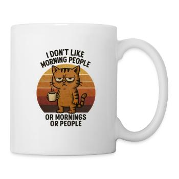 Cat with coffee, I hate people - Mug - white - Right