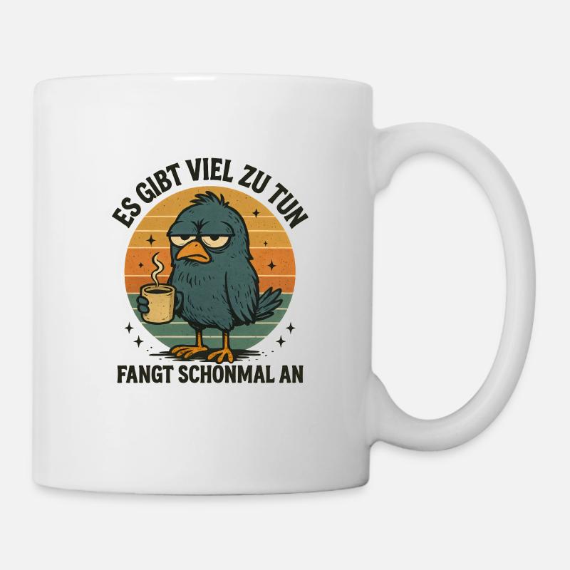 Der frühe Vogel Kaffee Statement - Tasse - Weiß