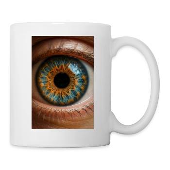 Feurige blaue Iris Nahaufnahme - Tasse - Weiß - Rechts