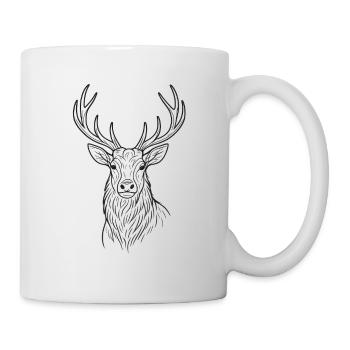 Modernes Hirsch-Design  - Tasse - Weiß - Rechts