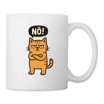 Funny cat with a cheeky saying Nope - Mug - white - Right