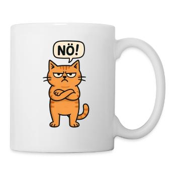 Nö Katze lustiger Büro Spruch - Tasse - Weiß - Rechts