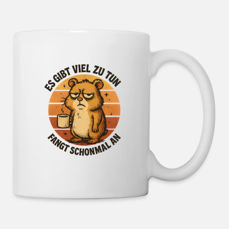 Il y a beaucoup de travail de hamster à faire - Mug blanc - blanc