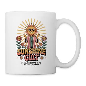 Frühaufsteher Spruch Sunshine Cult Morgenmensch - Tasse - Weiß - Rechts