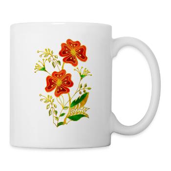 Blumen - Tasse - Weiß - Rechts