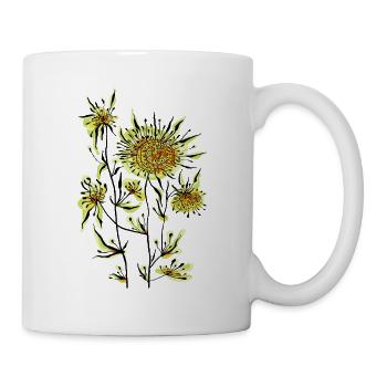 Blumen - Tasse - Weiß - Rechts