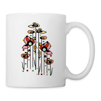 Blumen - Tasse - Weiß - Rechts