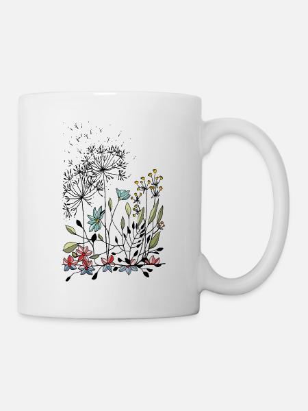 Blumen - Tasse - Weiß