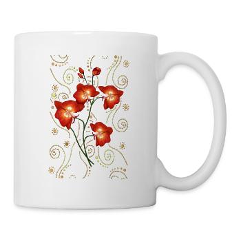 Blumen - Tasse - Weiß - Rechts