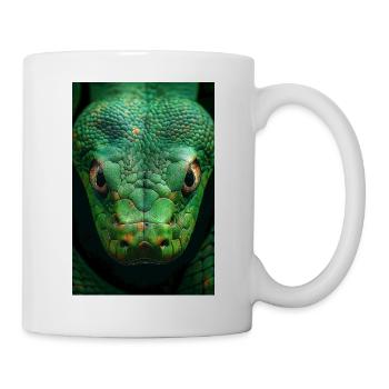 Hypnotischer grüner Schlangenblick - Tasse - Weiß - Rechts